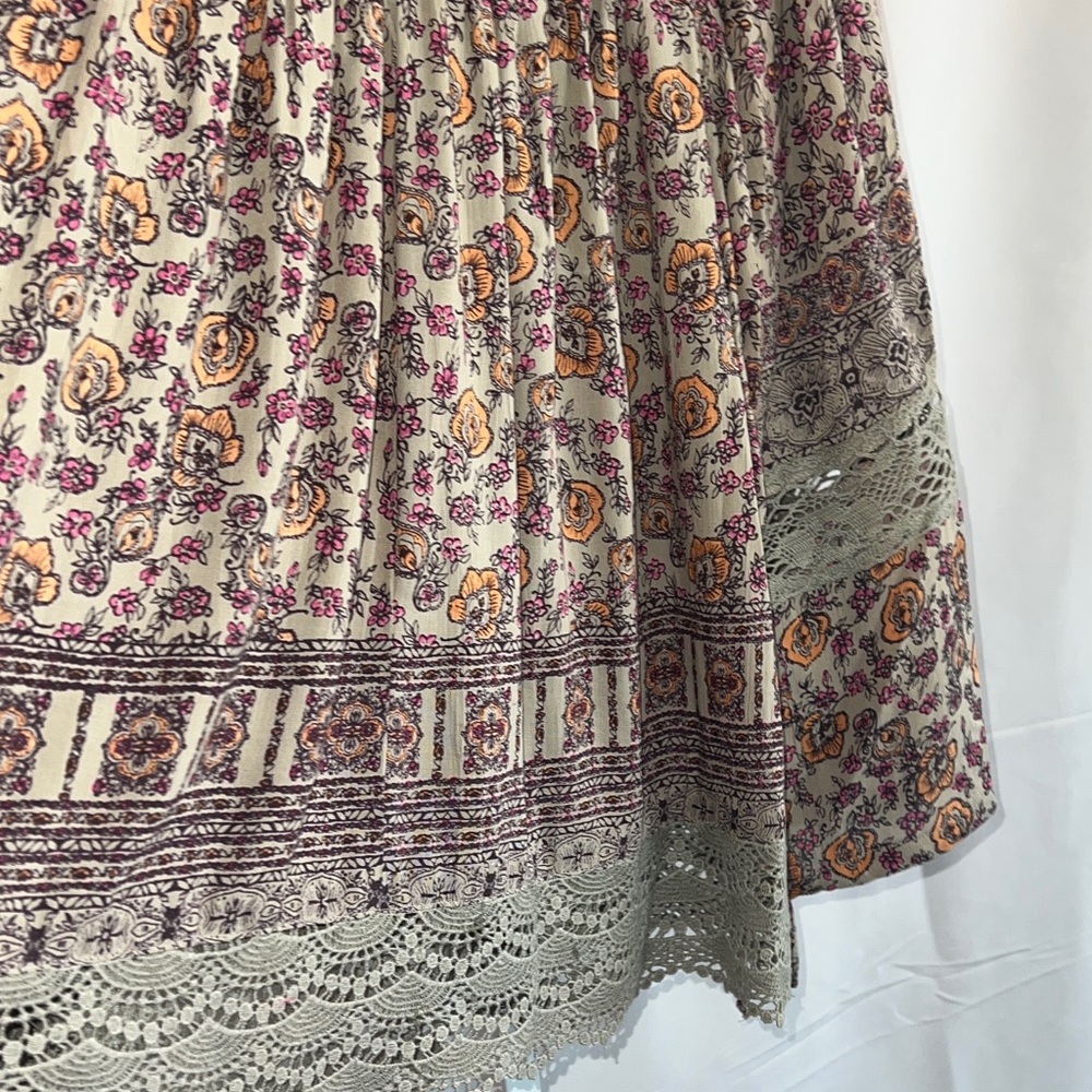 Angie Bohemian Floral Crochet Blouse - Pink and Cream - Picture 12 of 16